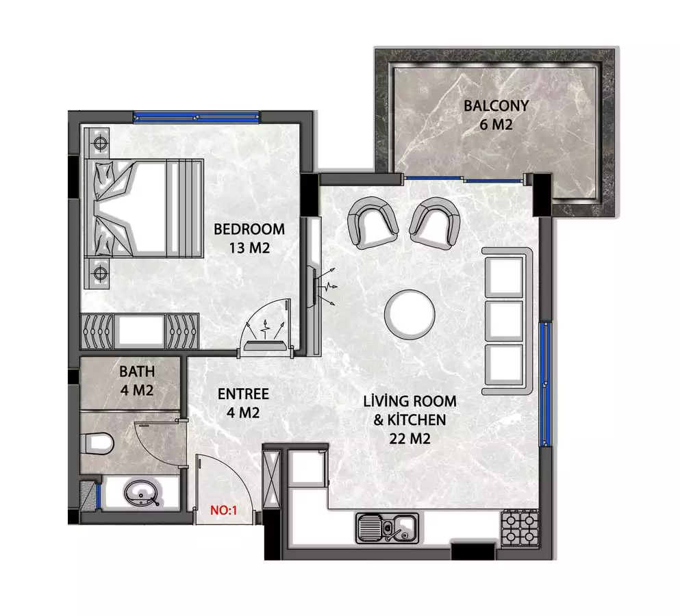 Flat 48m² in Turkey, Demirtas. Priced at 80000€ rent photo-22