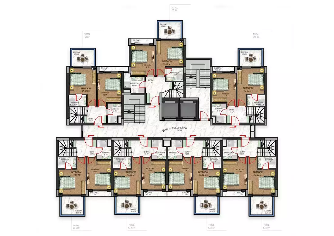 Flat 53m² in Turkey, Gazipasа. Priced at 105000€ rent photo-23
