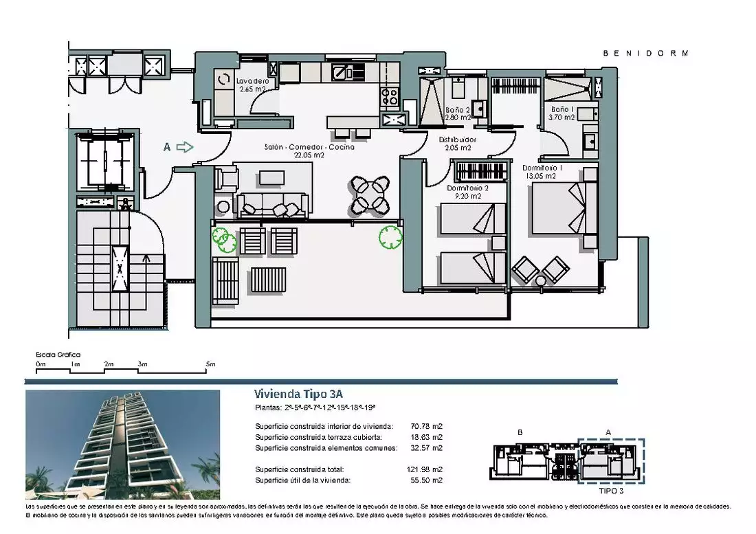 Flat 88m² in Spain, Benidorm. Priced at 260000€ rent photo-8