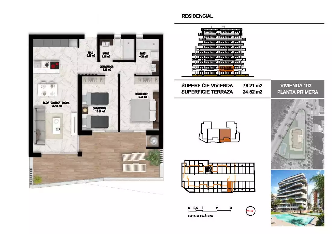 Flat 73m² in Spain, Alicante. Priced at 299000€ rent photo-13