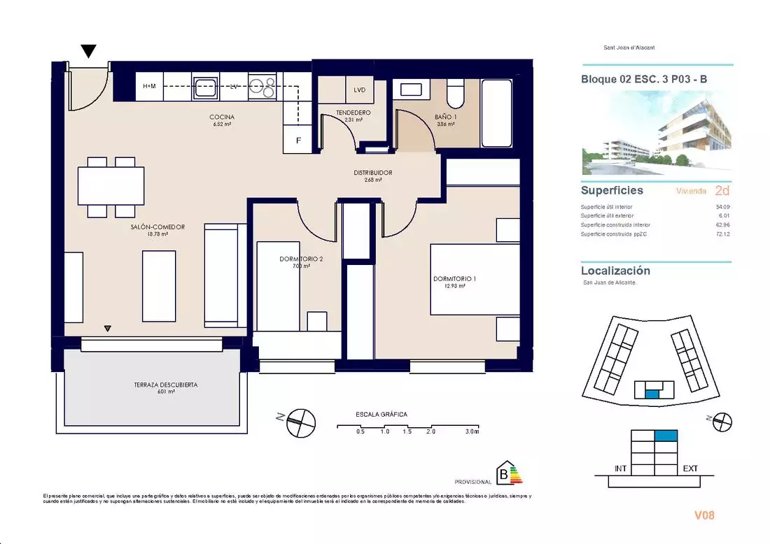 Flat 62m² in Spain, Alicante. Priced at 272000€ rent photo-11