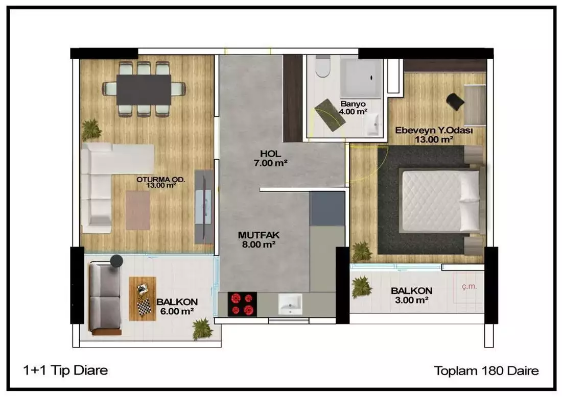 Flat 82m² in Turkey, Mersin. Priced at 109000€ rent photo-12