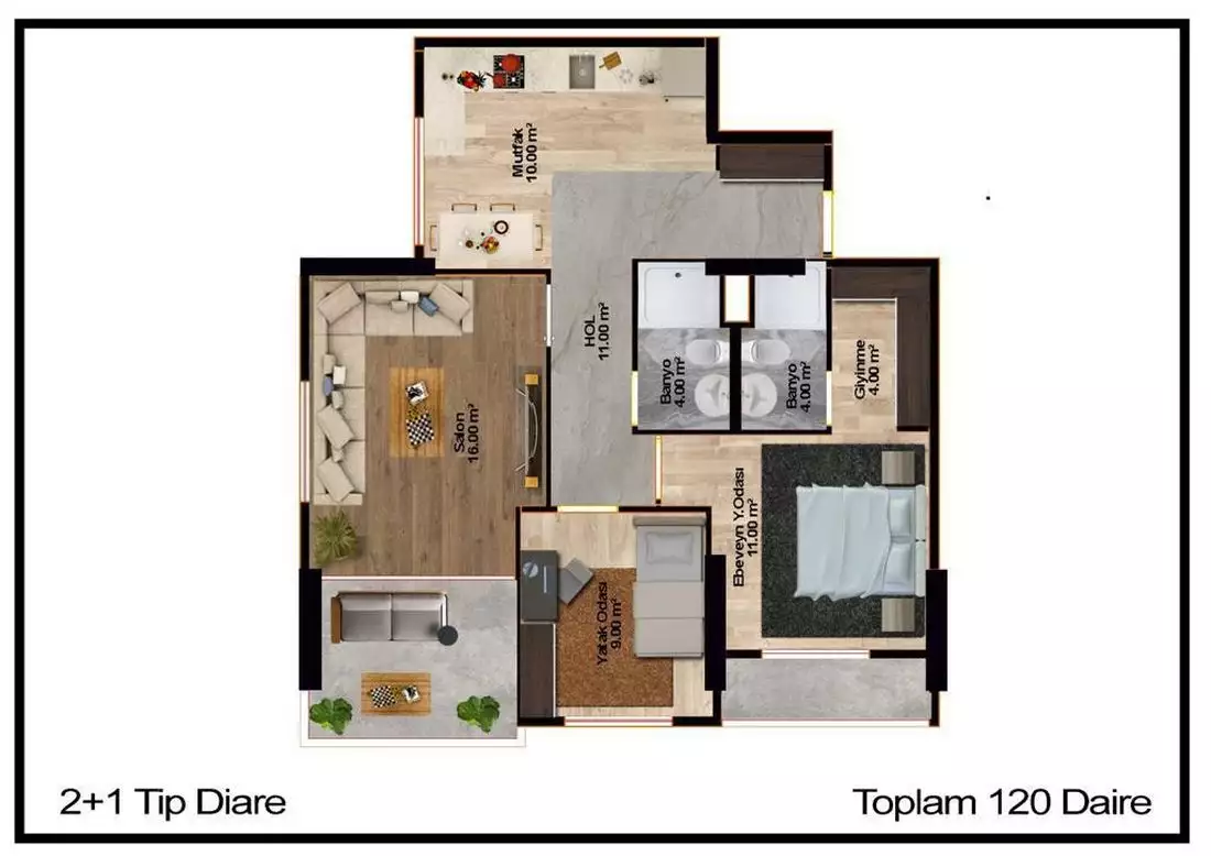 Flat 82m² in Turkey, Mersin. Priced at 109000€ rent photo-13