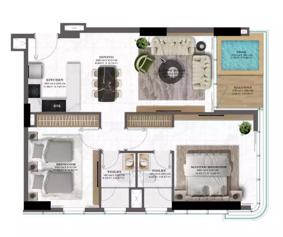 Flat 88m² in UAE, Dubai. Priced at 399573$ rent photo-13