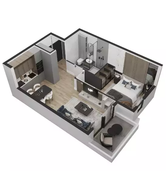 Flat 42m² in Montenegro, Dobra Voda. Priced at 84000€ rent photo-11