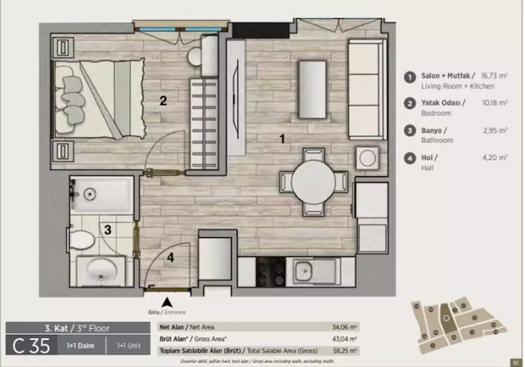Flat 58m² in Turkey, Istanbul. Priced at 592000€ rent photo-11