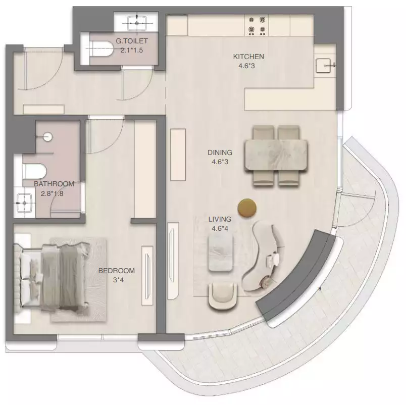 Flat 82m² in UAE, Ras al-Khaimah. Priced at 471623$ rent photo-14