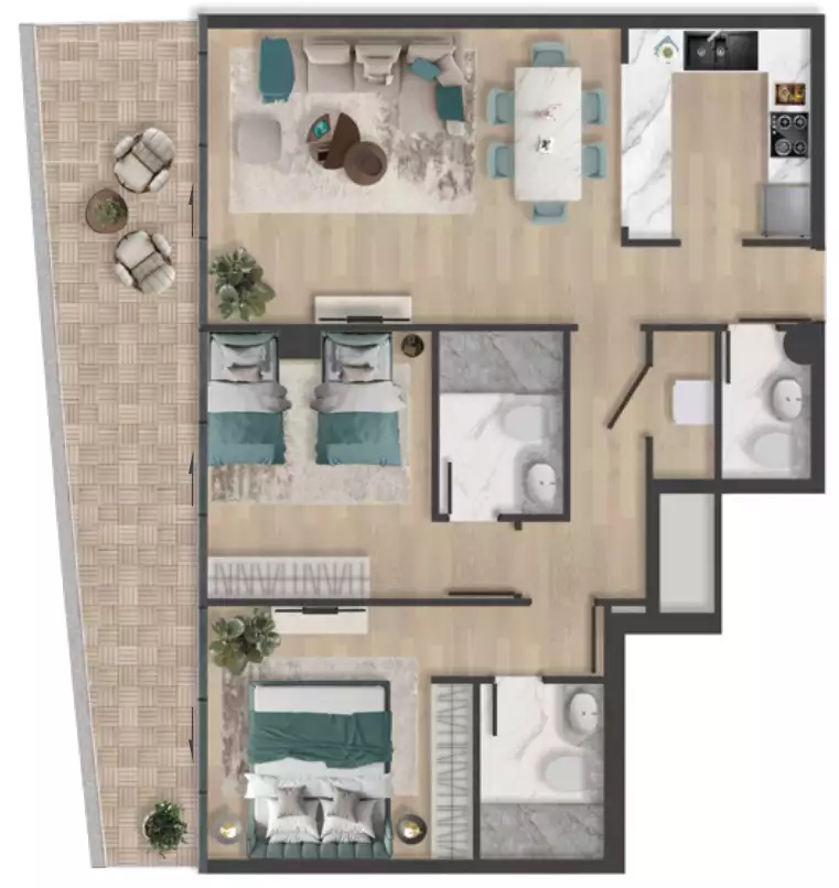 Flat 112m² in UAE, Ras al-Khaimah. Priced at 901433$ rent photo-22