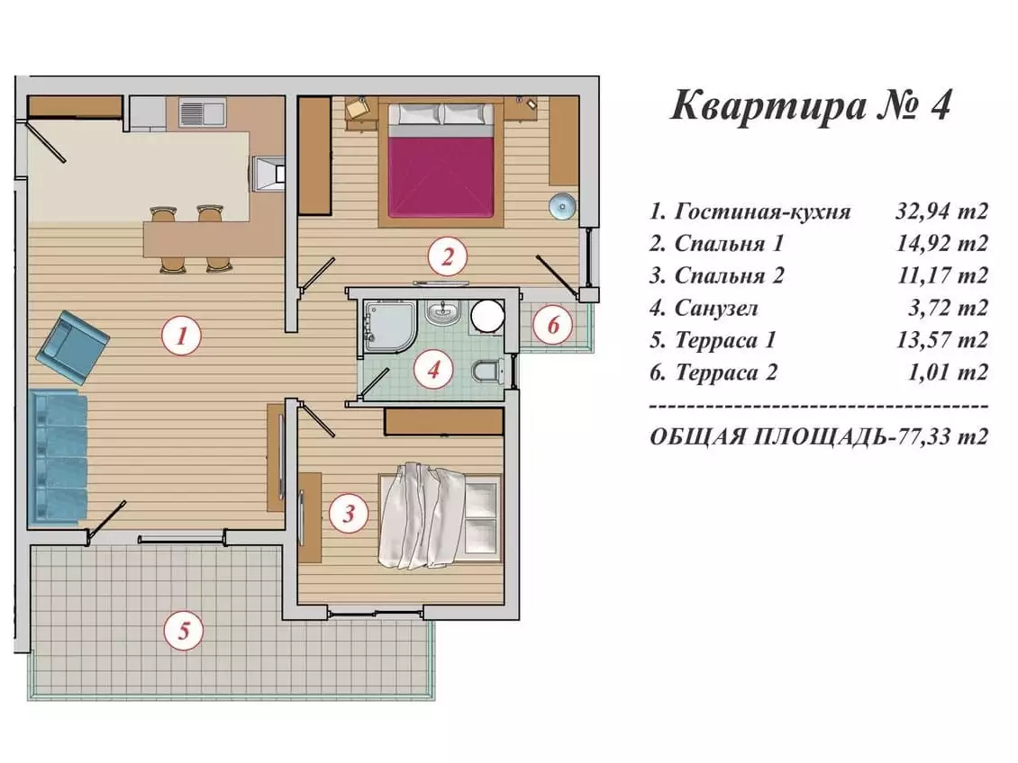 Flat 77m² in Montenegro, Seoce. Priced at 149800€ rent photo-12
