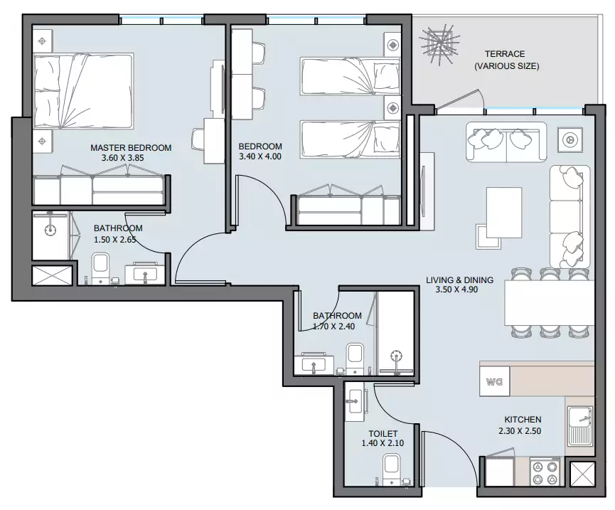 Flat 85m² in UAE, Abu Dhabi. Priced at 412534$ rent photo-10