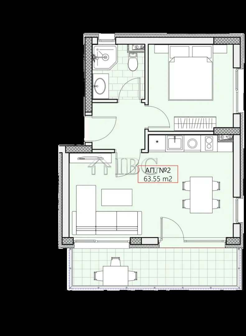 Flat 63m² in Bulgaria, Sveti Vlas. Priced at 94900€ rent photo-4