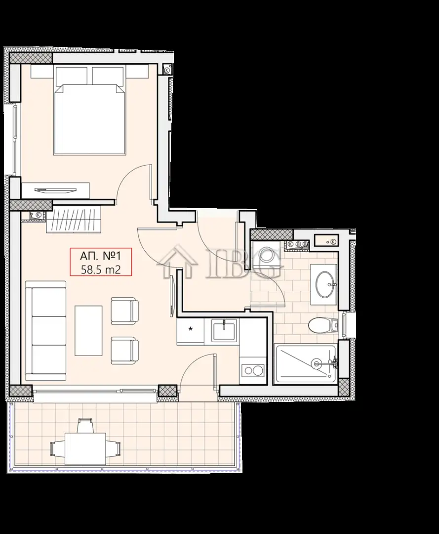 Flat 58m² in Bulgaria, Sveti Vlas. Priced at 87500€ rent photo-5