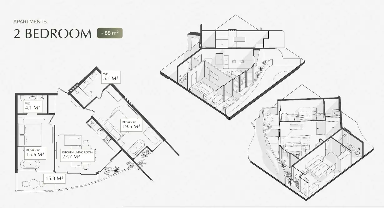 Flat 88m² in Indonesia, Ubud. Priced at 184800$ rent photo-1