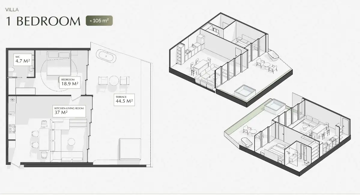 Flat 44m² in Indonesia, Ubud. Priced at 104000$ rent photo-1