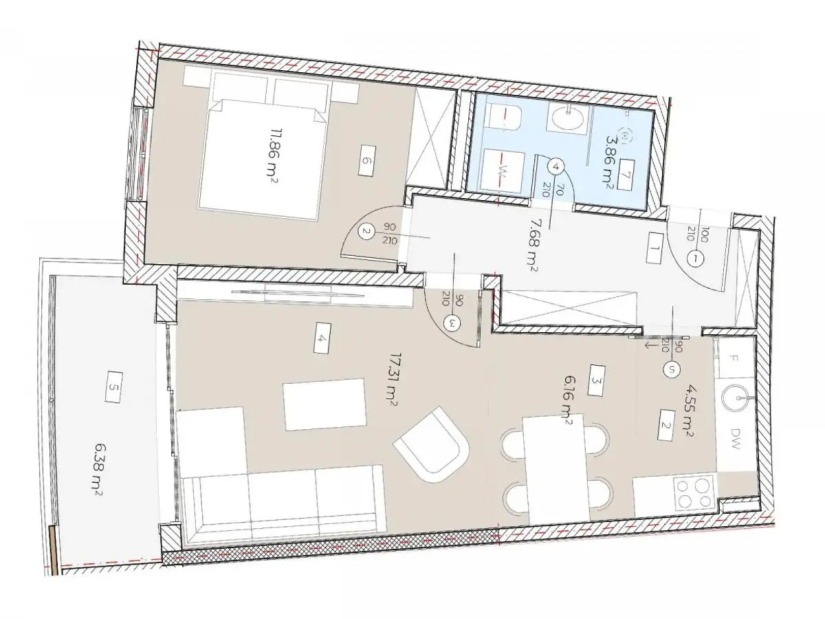 Flat 57m² in Montenegro, Becici. Priced at 183872€ rent photo-12