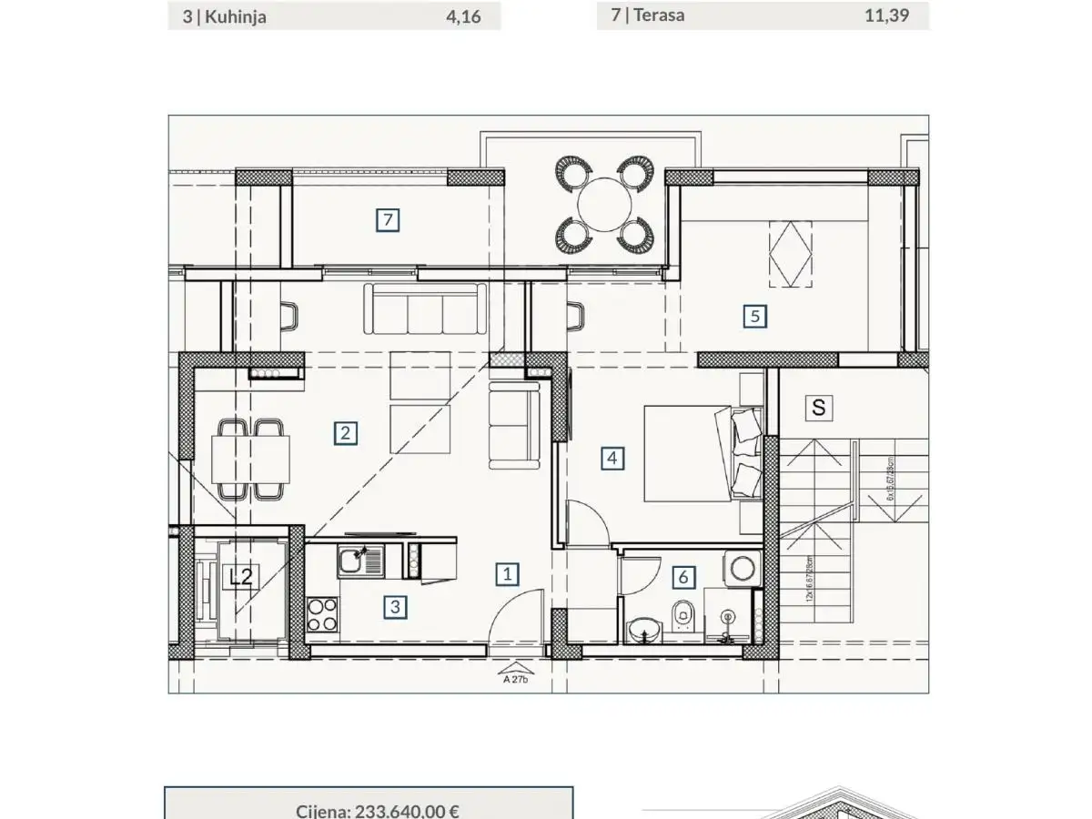 Flat 35m² in Montenegro, Budva. Priced at 123900€ rent photo-12