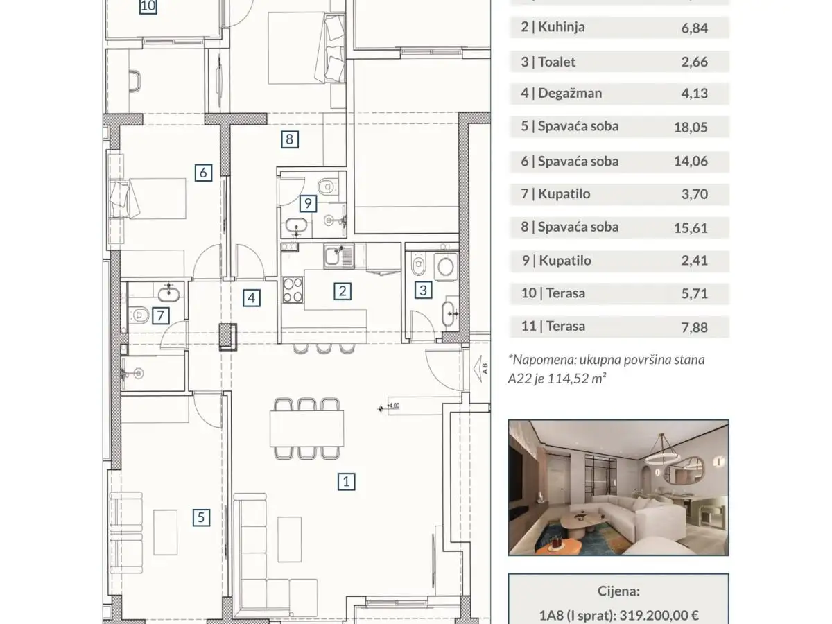 Flat 35m² in Montenegro, Budva. Priced at 123900€ rent photo-9