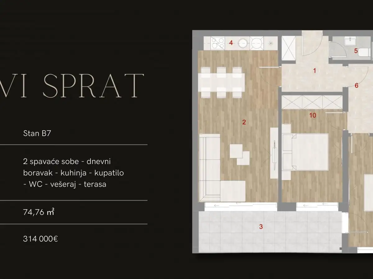 Flat 46m² in Montenegro, Kotor. Priced at 184900€ rent photo-9