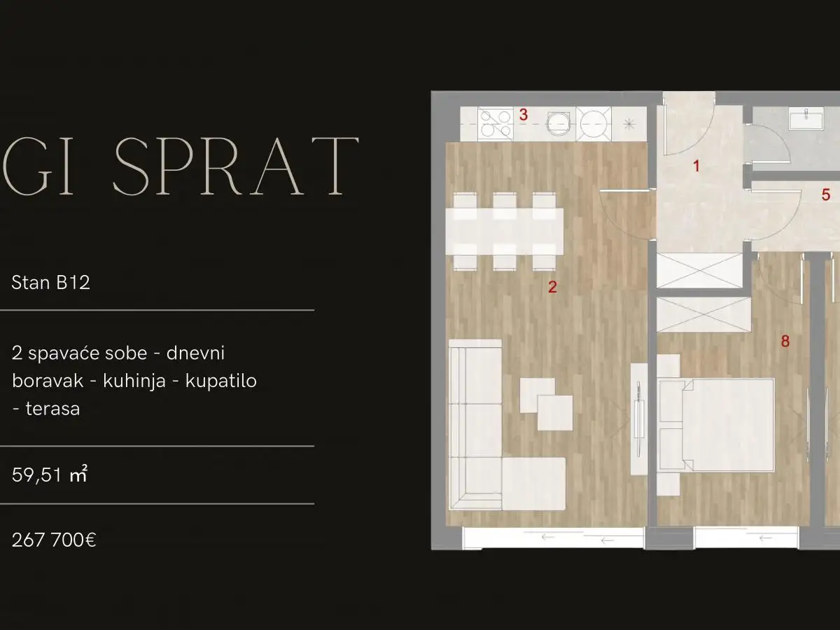 Flat 46m² in Montenegro, Kotor. Priced at 184900€ rent photo-14