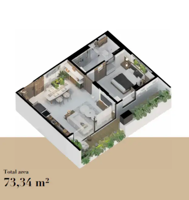 Flat 73m² in Indonesia, Bukit. Priced at 175000$ rent photo-1