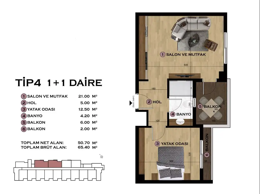 Flat 42m² in Turkey, Mersin. Priced at 43500€ rent photo-5